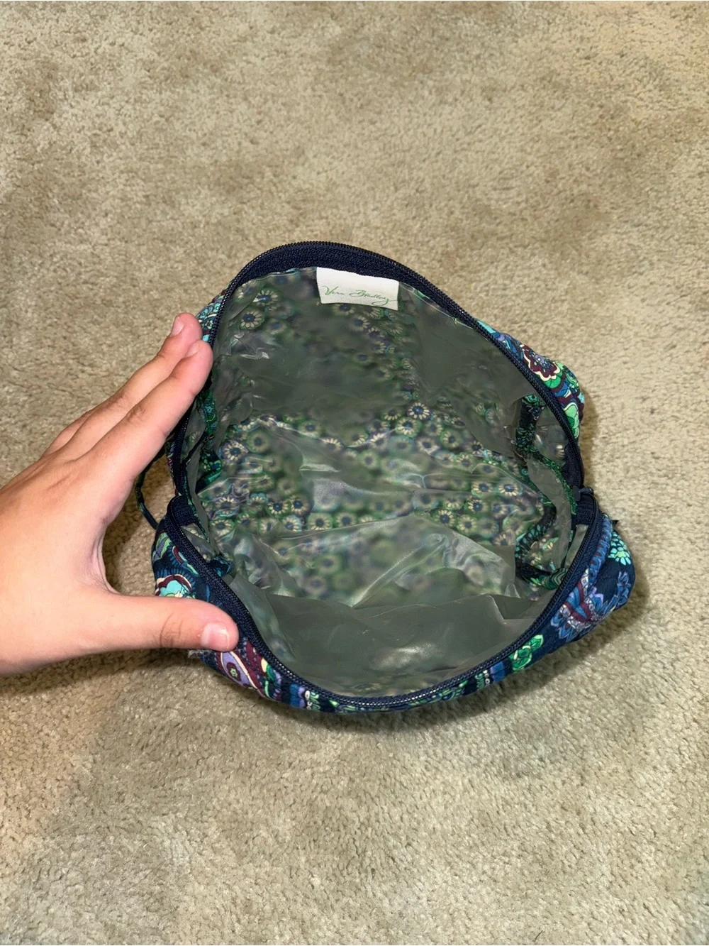 Vera Bradley Large Cosmetic Bag in Blue Rhapsody - Vintage 2009